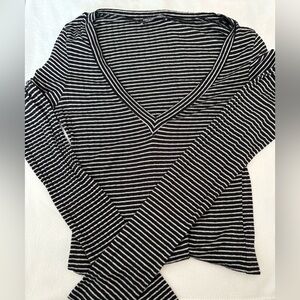 Fashion Nova Black and White Striped Top